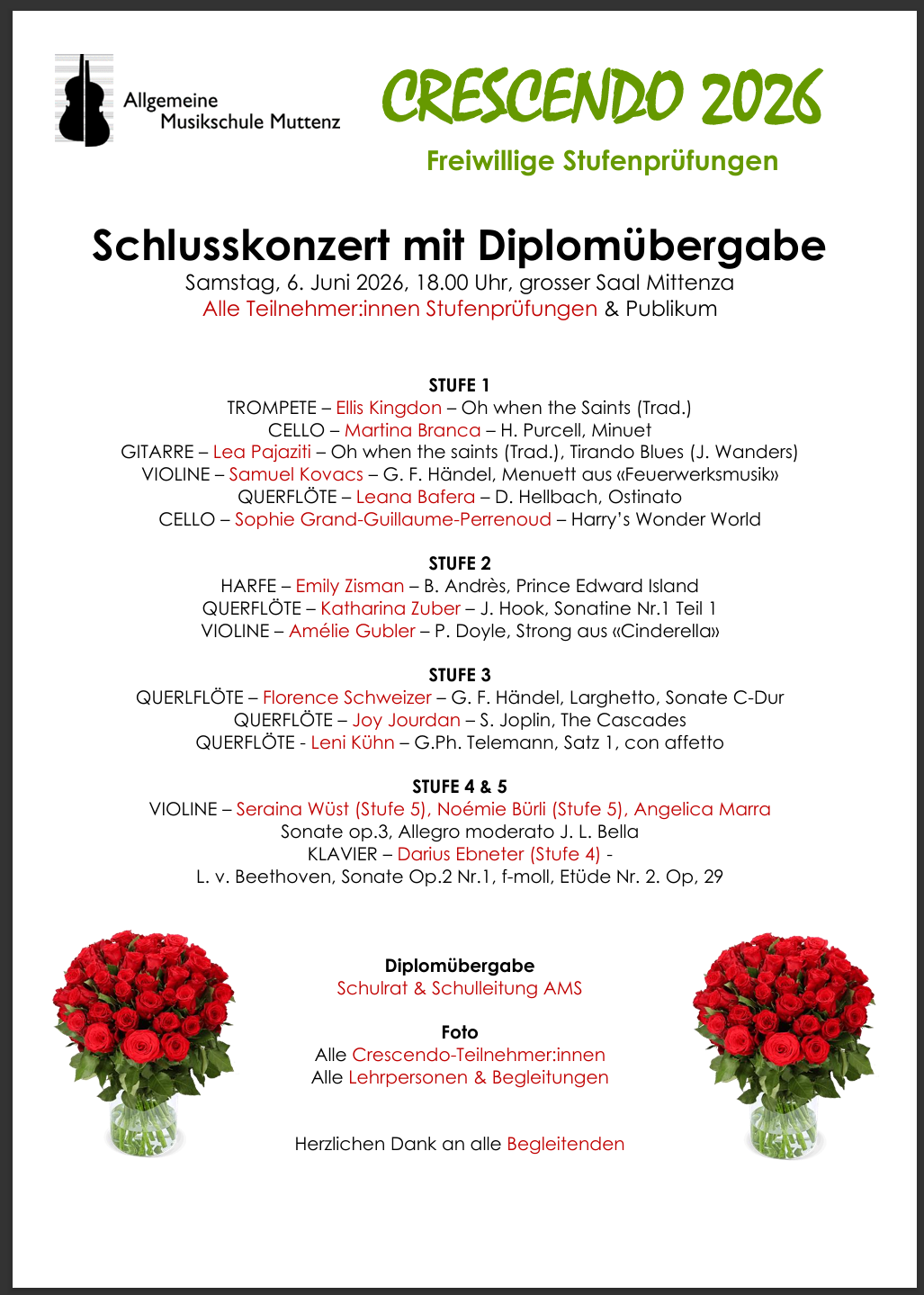 Crescendo – Schlusskonzert 2026